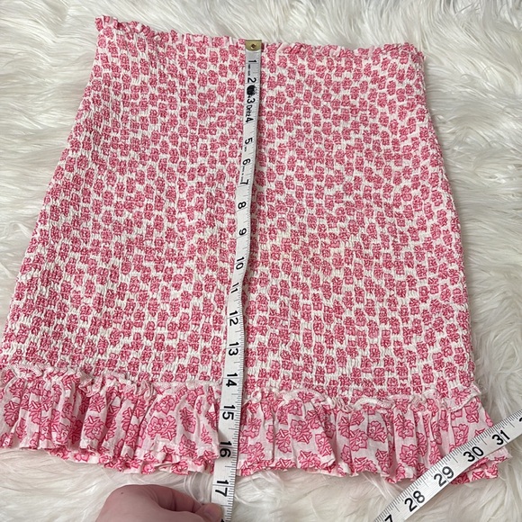 Billabong Light Flaws Floral Eyes On You Ruffle Skirt Smocked Pink White Size S - Picture 5 of 12